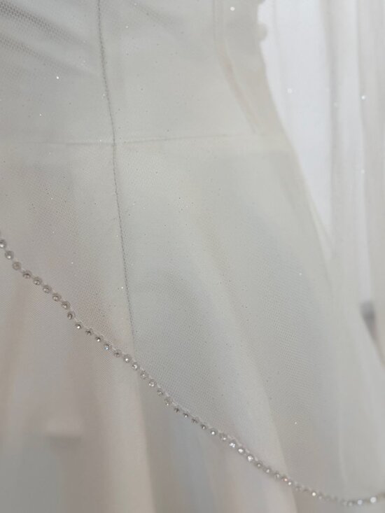 Sparkle Tulle Rhinestone Edge Fingertip Veil main image 6